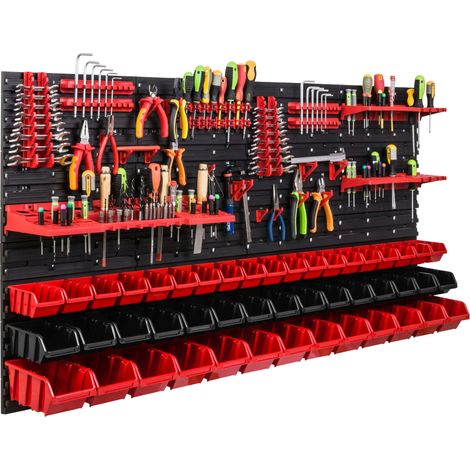 Panneau d'outils d'atelier 156 x 78 cm + 47 cuvettes (1/5)