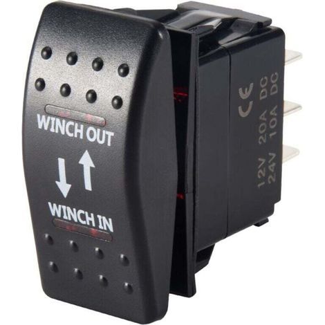 Interruttore a bilanciere on/off da 12 V 20 A, 7 pin, LED rosso (1/4)