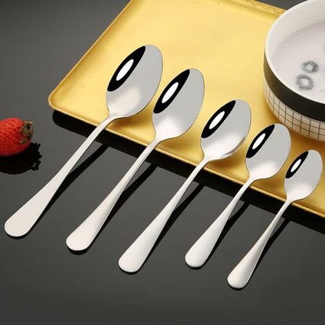Set de cuillères en acier inoxydable - - 5 pièces - 19,8 cm à 12,2 cm - Acier inoxydable alimentaire (1/5)