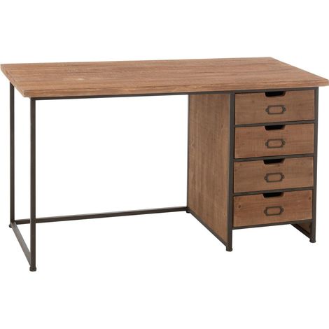 Bureau en Bois "Sia" 140cm Naturel (1/5)