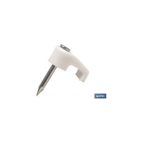 Pack mit 12 Kunststoff-Flachklammern 3,9x2,2mm für Kabel