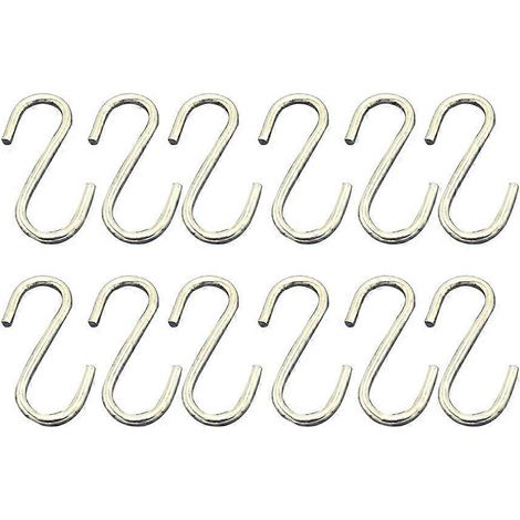 Lot de 100 crochets métalliques en forme de S pour cuisine et chambre, en acier inoxydable, ultra-résistants, pour suspendre des vêtements et ranger des étagères.-100pcs-Silver (1/3)