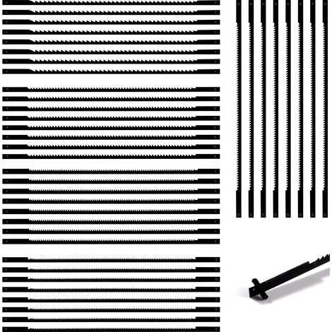 40 Pieces Scroll Saw Blades, 10/15/18/20/24 Teeth Scroll Saw Accessories Steel, Carbon Steel Saw Blades for Wood, Plastic, Foam, Soft Metals