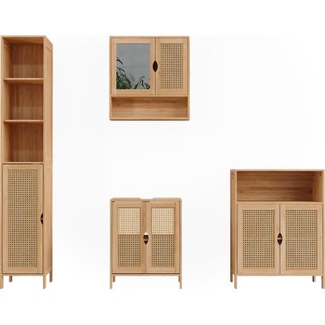 Set di mobili da bagno Liora, Bambù, 4 parti, Vicco (1/5)