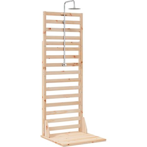 Gartendusche 225 cm Massivholz Kiefer und Edelstahl Natur vidaXL (1/5)