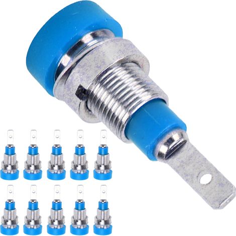 10 bornes de connexion de panneau en laiton de 2 mm en forme de banane, adaptées aux équipements électroniques industriels, bleues. (1/5)