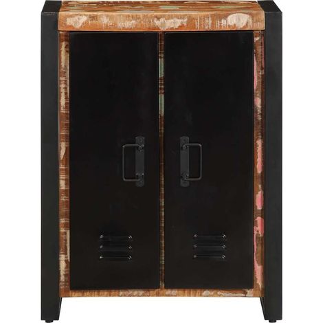 Maison La Vie - Buffet Salon Moderne - Meuble de rangement - multicolore 55x35x70 cm bois massif récupération bu4812
