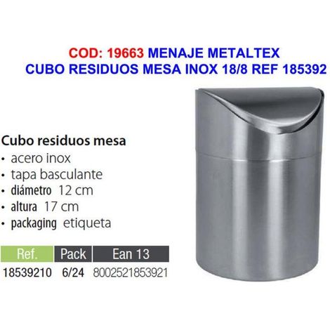 METALTEX menaje metaltex cubo residuos mesa inox 18-8 ref 185392