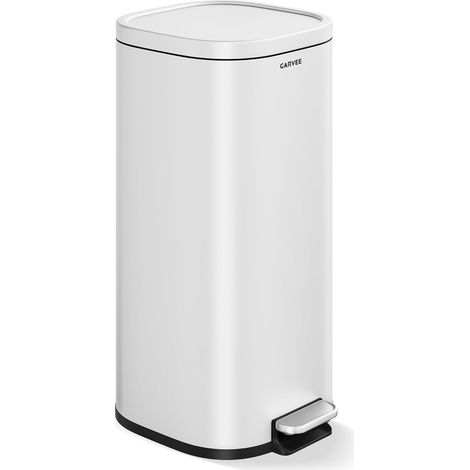Poubelle Cuisine 30L, Poubelle à Pédale en Métal, Fermeture Douce (1/5)