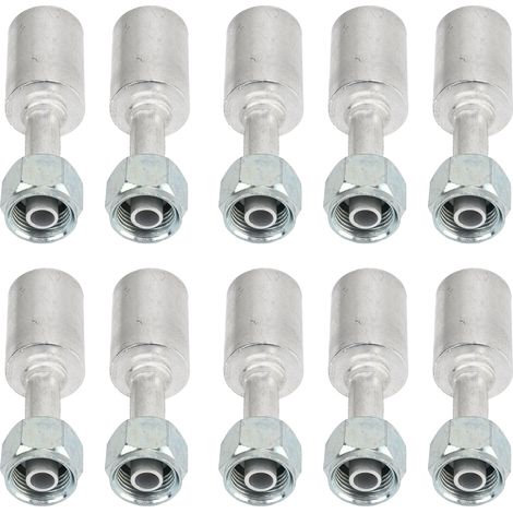 10 raccords de climatisation pour tuyau R12 3/8 pouces manchon 180° aluminium pour voiture camion engin de chantier (1/5)