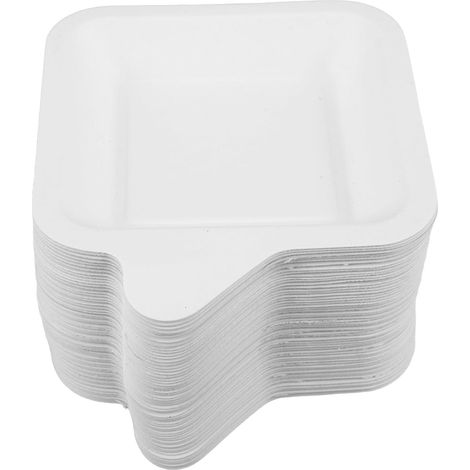 assiettes carrées jetables en papier blanc résistantes pour