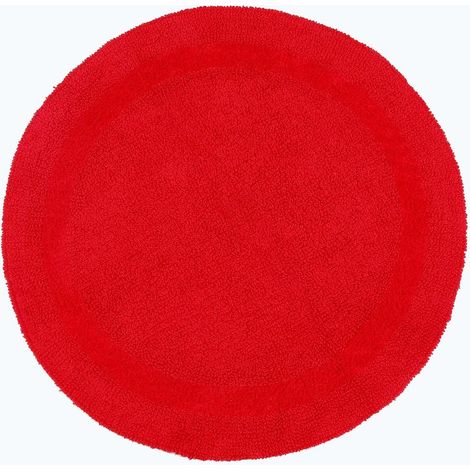HOMESCAPES Tapis de bain et contour WC en coton – Rouge (1/5)