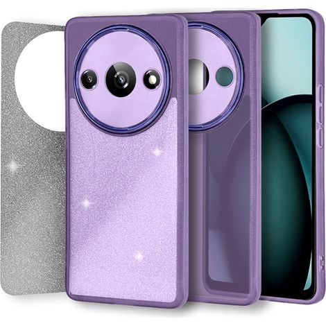 Custodia per Xiaomi Redmi A3, glitter polvere, viola (1/4)