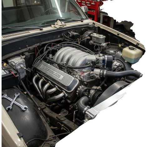 Colector de escape, acero inoxidable, ajuste universal para motores LS V8, verde militar. (1/2)