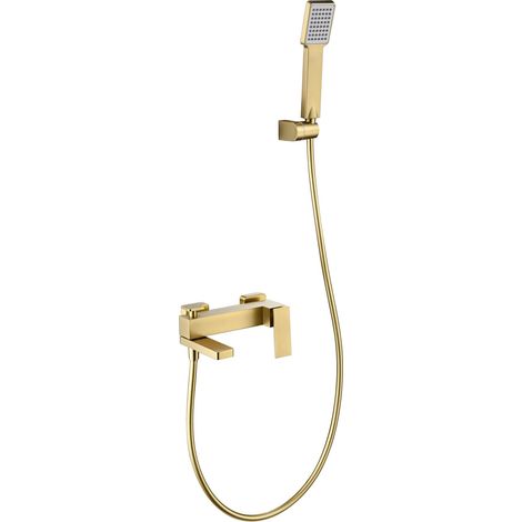Kit baño / ducha monomando Pisa oro cepillado