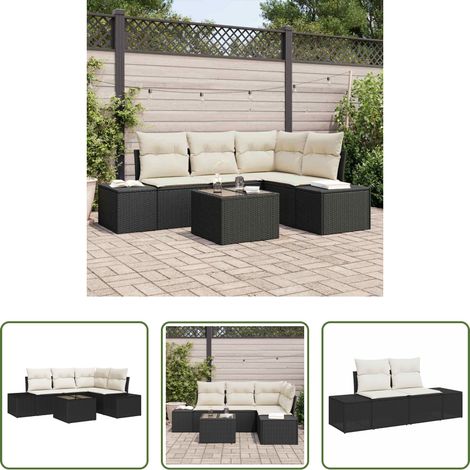 vidaXL Poly-Rattan - Gartensofa-set mit Speicher Braun und Creme Poly-Rattan (1/5)