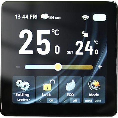 Termostato per Riscaldamento ad Acqua Smart WiFi Beca BHT-2005GALW  Nero