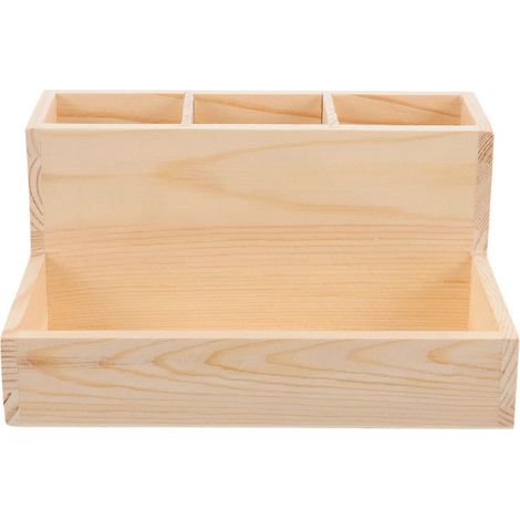 Organisateur de maquillage de bureau, boîte de rangement en bois pour pinceaux à ongles, pour chambre (1/3)