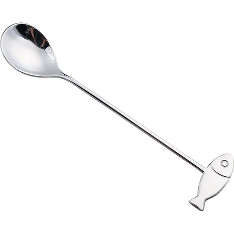 Cuillère À Café En Acier Inoxydable Forme Poisson Chat - 14,5 cm - Usage Cuisine Café Dessert Glace - 1 Pièce (1/5)