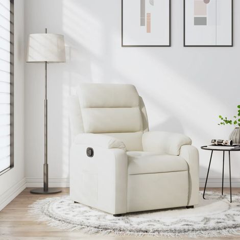 Sillón reclinable terciopelo blanco crema vidaXL (1/5)