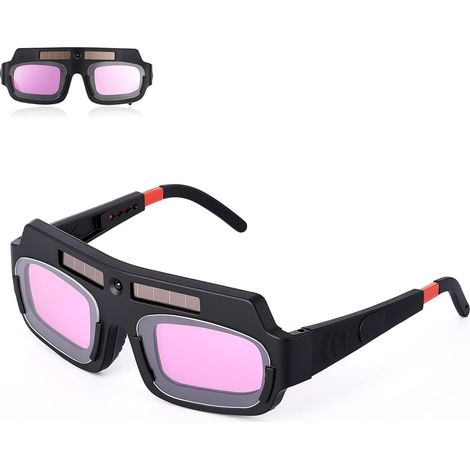 Lunettes de Soudure Auto Obscurcissantes Solaires, Lunettes de Protection pour Soudage à l'arc TIG MIG, Écran LCD Double , Monture Réglable (1/5)