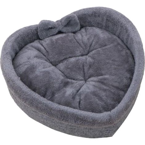 Panier pour Chat en Forme de Cœur Nid Douillet en Peluche pour Chaton (1/5)
