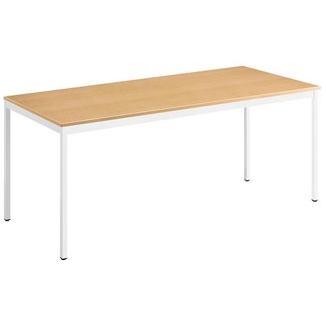 Table multi-usages hêtre L 180 x P 80 cm - Éco - piétement blanc - Maxiburo