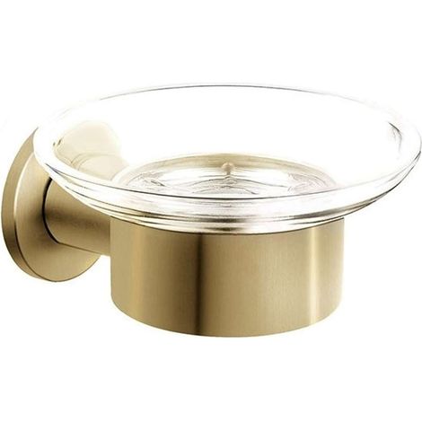 Novaservis Ferro Smile - Porte-savon avec support, verre/doré brossé ASM02BG (1/2)