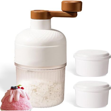 Rompehielos manual, Máquina de hielo eficiente y sin electricidad para hielo raspado, Incluye 2 bandejas para cubitos de hielo (1/5)
