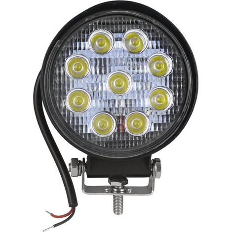 – Phare de travail à LED rond 12/24V 27W – Luminosité 1800 Lm – Classe de protection IP67 – Pour chantiers et véhicules utilitaires (1/2)