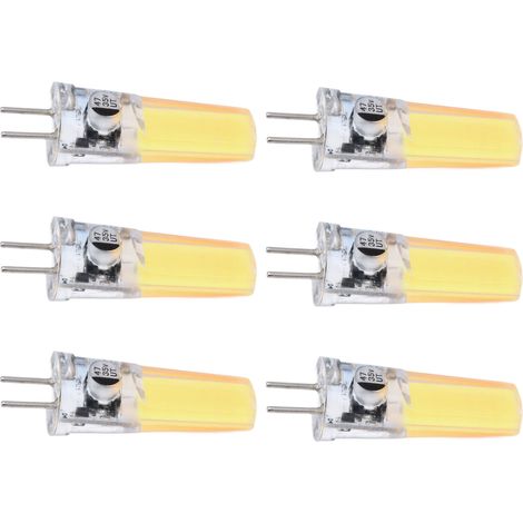 Lot de 6 ampoules GY6.35 5W COB 500lm en silicone pour plafonnier de salon, blanc froid (1/5)