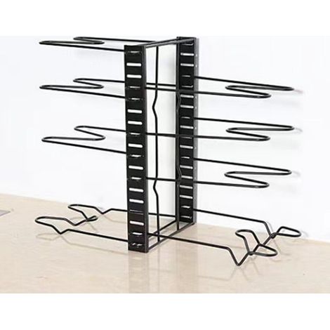 Available in one color only: black. Material: carbon steel. 8-tier kitchen storage shelf for utensils and other kitchen appliances.