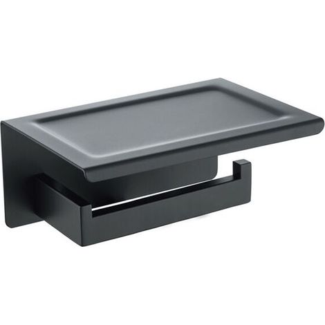 Porte Papier WC Porte Papier Toilettes Mural Peint Noir Porte Papier Toilette avec Support de Téléphone (1/5)