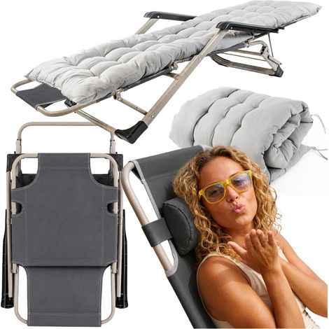 Coussin de chaise longue de jardin pliable, chaise zéro gravité, fête des pères (1/5)
