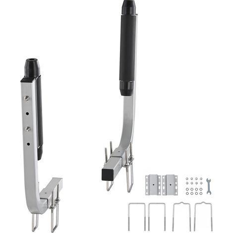 Guide de remorque bateau, 52,1 cm réglable, 2 pièces en acier galvanisé, rouleaux robustes, pour remorque ski, pêche ou voilier (1/5)