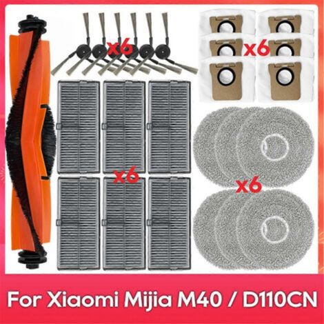 Ersatzteile für Xiaomi Mijia Omni M40 / D110CN: Hauptbürste, HEPA-Filter, Reinigungstuch und Staubbeutel. (1/5)