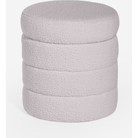 Sitzhocker Bouclé Stauraum Zylinder Design Wohnzimmer Mugi - Grau