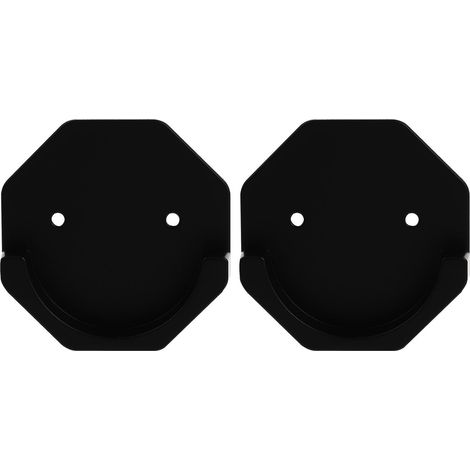NOLITOY Lot de 2 supports de barre de douche, fixations rondes noires en ABS robuste et facile à nettoyer pour salle de bain (1/5)