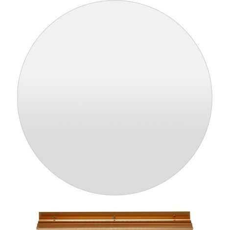 Specchio da parete LED da 60 cm con luce variabile antiappannamento automatico design moderno in vetro bronzo argentato 200012871