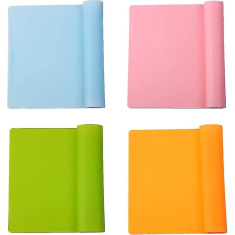 Set mit 4 wiederverwendbaren, rutschfesten Silikon-Tischsets für Kinder, wärmeisolierend, zum Kochen (1/5)