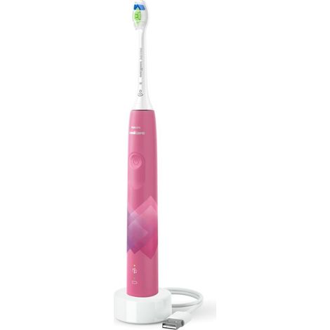 Brosse à dents électrique - Philips - Sonicare 4100 - Rose - 2 modes - Capteur de pression