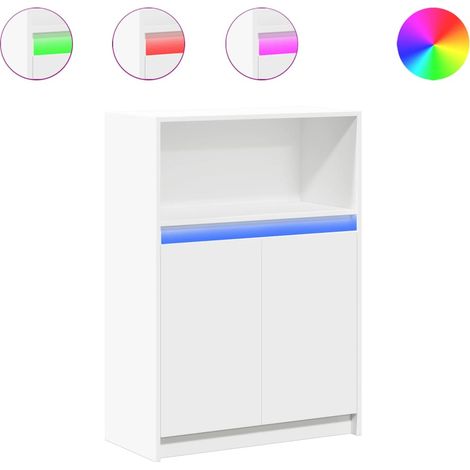 Maison Exclusive - Credenza con LED Bianca 72x34x100 cm in Legno Multistrato