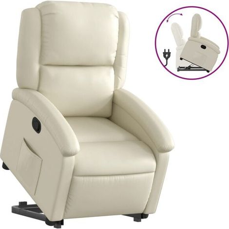 Chaise longue en similicuir beige – Canapé lit extensible avec dossier réglable, design élégant et confort maximal pour salon ou chambre (1/5)