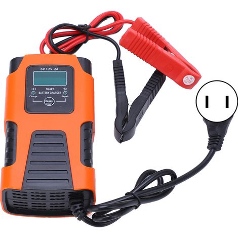 Smart Battery Charger Automatic 3 Stage Self Protection Charger with LCD Display AC100‑240V US Plug (1/5)