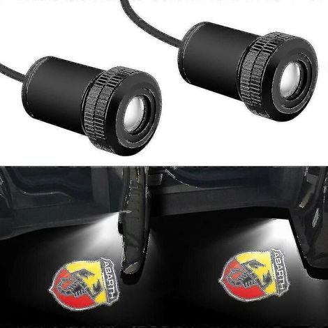 Projecteur De Logo - Éclairage De Bienvenue Pour Porte De Voiture - Compatible Fiat 500 Punto Stilo Abarth - 12 V DC - Lot De 2 (1/4)
