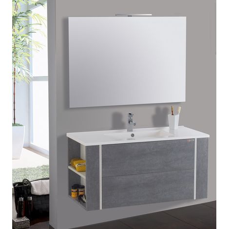 Mobile da Bagno Sospeso 100cm Mazzoni Gold Grigio Cemento