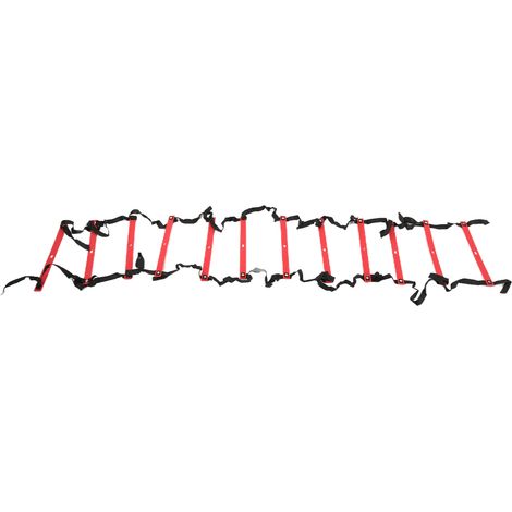 Corde d'agilité fixe pour football, échelle de vitesse à 12 barreaux de 6 mètres, rouge, pour entraînement sportif. (1/5)