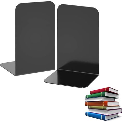 Soldes Lot de 2 Serre-livres en métal, Serre-Livres pour Livres,Etagere Noir Presse Livre,Lourds Antidérapant Serre-Livres,Serre-Livre Metal,Presse Livre en Métal,Cale Livre Anti-Rayures et Antidérapa (1/5)