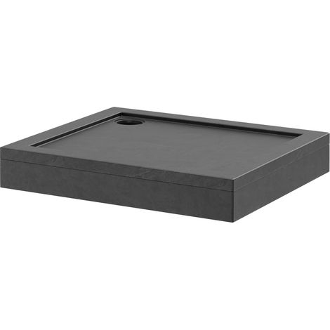 Pearlstone Slate 900mm x 760mm x 40mm Rectangular Shower Tray and Plinth (1/4)