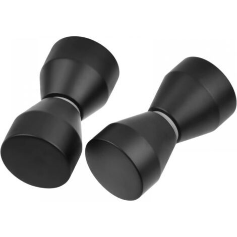 QORVA-Lot de 2 poignées de porte de douche en aluminium, chromées, pour salle de bain, cuisine, hôtel, dimensions 3 cm x 3 cm x 6 cm, noir